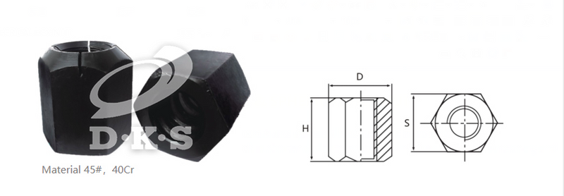 Nueces hexagonales planas y tuerca hexagonal esférica